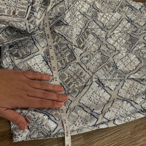 Eliya The Label Elevation Mini Dress XS Metallic Silver Blue One Shoulder Glam - Picture 8 of 11